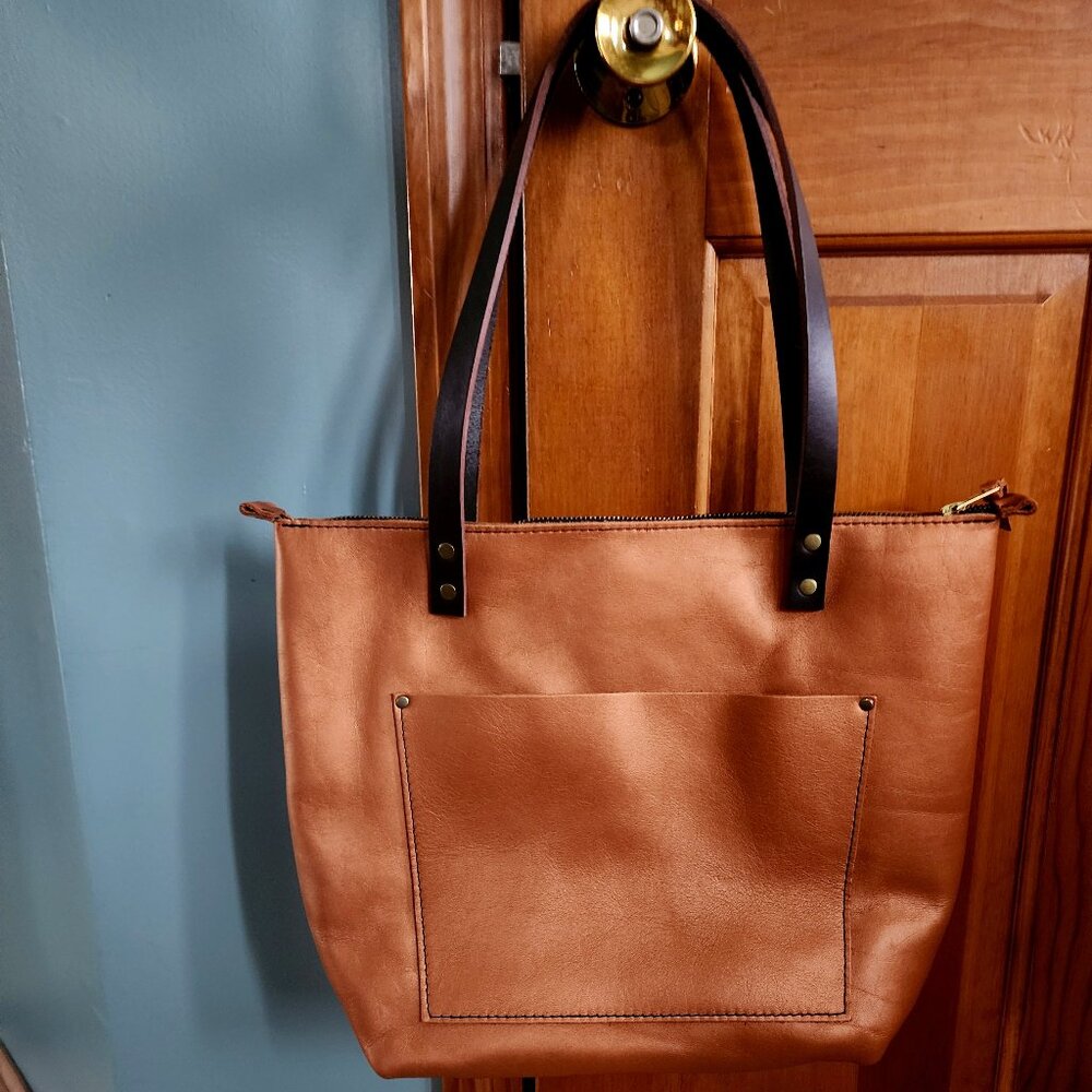 New! Portland Leather Goods Medium Tote Bag in Havana
